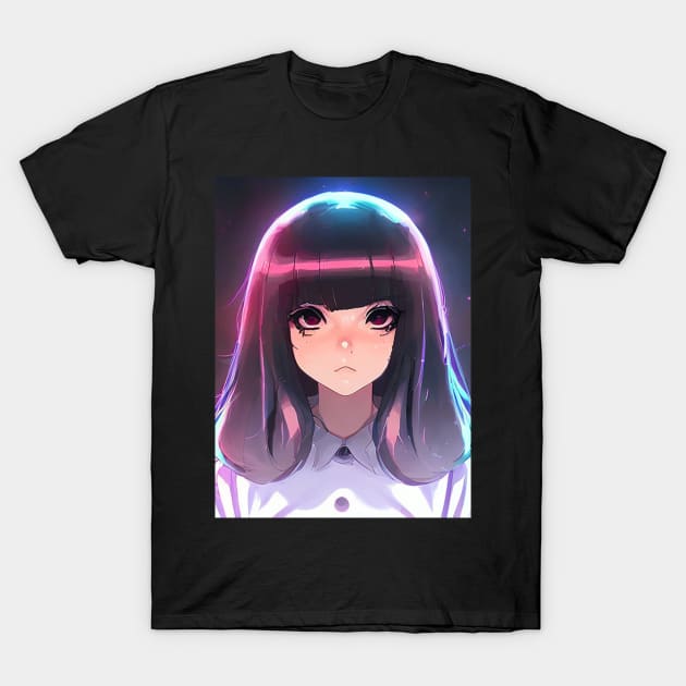 Adorable Otaku Vibes: Explore the Unique Style and Pastel Colors of the Cute Anime Girl T-Shirt by ShyPixels Arts